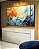 Trio de Quadros Estilizados Abstrato Amarelo Azul Turquesa Arte Fluida Pouring Canvas Moldura - Imagem 3