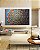 Quadro Horizontal Mandala Floral Azul Dourado Laranja Telha Canvas Moldura - Imagem 3