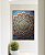 Quadro Vertical Mandala Floral Azul Dourado Laranja Telha Canvas Moldura - Imagem 2