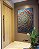 Quadro Vertical Mandala Floral Azul Dourado Laranja Telha Canvas Moldura - Imagem 4