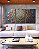 Trio de Quadros Mandala Floral Azul Dourado Laranja Telha Canvas Moldura - Imagem 3