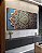 Trio de Quadros Mandala Floral Azul Dourado Laranja Telha Canvas Moldura - Imagem 2