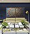 Duo de Quadros Quadrados Mandala Floral Azul Dourado Laranja Telha Canvas Moldura - Imagem 5