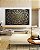 Quadro Horizontal Mandala Floral Dourado Cinza Preto Canvas Moldura - Imagem 1
