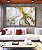 Quadro Horizontal Arte fluida Abstrato Branco Dourado Cinza Canvas Moldura - Imagem 5