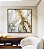 Quadro Quadrado Arte fluida Abstrato Branco Dourado Cinza Canvas Moldura - Imagem 2