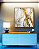 Quadro Quadrado Arte fluida Abstrato Branco Dourado Cinza Canvas Moldura - Imagem 3