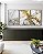 Trio de Quadros Arte fluida Abstrato Branco Dourado Cinza Canvas Moldura - Imagem 3