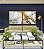 Duo de Quadros Quadrados Arte fluida Abstrato Branco Dourado Cinza Canvas Moldura - Imagem 4