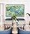 Quadro Horizontal Efeito Mármore Abstrato Verde Turquesa Dourado Canvas Moldura - Imagem 3
