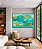 Quadro Horizontal Efeito Mármore Abstrato Verde Turquesa Dourado Canvas Moldura - Imagem 5