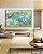 Quadro Horizontal Efeito Mármore Abstrato Verde Turquesa Dourado Canvas Moldura - Imagem 4