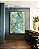 Quadro Vertical Efeito Mármore Abstrato Verde Turquesa Dourado Canvas Moldura - Imagem 2
