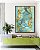 Quadro Vertical Efeito Mármore Abstrato Verde Turquesa Dourado Canvas Moldura - Imagem 1