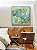 Quadro Quadrado Efeito Mármore Abstrato Verde Turquesa Dourado Canvas Moldura - Imagem 4