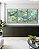 Trio de Quadros Efeito Mármore Abstrato Verde Turquesa Dourado Canvas Moldura - Imagem 3