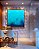 Quadro Quadrado Mar de Águas Claras Tons de Azul Oceano Canvas Moldura - Imagem 4