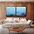 Duo de Quadros Quadrados Mar de Águas Claras Tons de Azul Oceano Canvas Moldura - Imagem 3