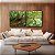Duo de Quadros Quadrados Copa de Árvore com Folhagem Verde Viva Paisagem Canvas Moldura - Imagem 1