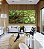 Duo de Quadros Quadrados Copa de Árvore com Folhagem Verde Viva Paisagem Canvas Moldura - Imagem 2