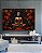 Quadro Horizontal Buda Bronze Vermelho Laranja Flor de Lótus Canvas Moldura - Imagem 2