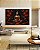 Quadro Horizontal Buda Bronze Vermelho Laranja Flor de Lótus Canvas Moldura - Imagem 3