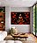 Quadro Horizontal Buda Bronze Vermelho Laranja Flor de Lótus Canvas Moldura - Imagem 4