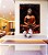 Quadro Vertical Buda Bronze Vermelho Laranja Flor de Lótus Canvas Moldura - Imagem 1