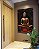 Quadro Vertical Buda Bronze Vermelho Laranja Flor de Lótus Canvas Moldura - Imagem 3