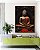 Quadro Vertical Buda Bronze Vermelho Laranja Flor de Lótus Canvas Moldura - Imagem 4