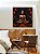 Quadro Quadrado Buda Bronze Vermelho Laranja Flor de Lótus Canvas Moldura - Imagem 2