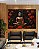 Duo de Quadros Buda Bronze Vermelho Laranja Flor de Lótus Canvas Moldura - Imagem 3