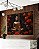 Duo de Quadros Buda Bronze Vermelho Laranja Flor de Lótus Canvas Moldura - Imagem 2
