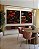 Duo de Quadros Quadrados Buda Bronze Vermelho Laranja Flor de Lótus Canvas Moldura - Imagem 3