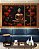 Trio de Quadros Estilizados Buda Bronze Vermelho Laranja Flor de Lótus Canvas Moldura - Imagem 4
