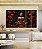 Trio de Quadros Estilizados Buda Bronze Vermelho Laranja Flor de Lótus Canvas Moldura - Imagem 5