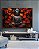 Quadro Horizontal Buda Cinza Pedra Flor de Lótus Laranja Vermelho Canvas Moldura - Imagem 5