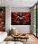 Quadro Horizontal Buda Cinza Pedra Flor de Lótus Laranja Vermelho Canvas Moldura - Imagem 2