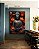 Quadro Vertical Buda Cinza Pedra Flor de Lótus Laranja Vermelho Canvas Moldura - Imagem 2