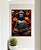 Quadro Vertical Buda Cinza Pedra Flor de Lótus Laranja Vermelho Canvas Moldura - Imagem 3