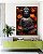 Quadro Vertical Buda Cinza Pedra Flor de Lótus Laranja Vermelho Canvas Moldura - Imagem 5