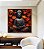 Quadro Quadrado Buda Cinza Pedra Flor de Lótus Laranja Vermelho Canvas Moldura - Imagem 4