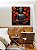 Quadro Quadrado Buda Cinza Pedra Flor de Lótus Laranja Vermelho Canvas Moldura - Imagem 2