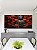 Duo de Quadros Quadrados Buda Cinza Pedra Flor de Lótus Laranja Vermelho Canvas Moldura - Imagem 4