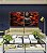 Duo de Quadros Quadrados Buda Cinza Pedra Flor de Lótus Laranja Vermelho Canvas Moldura - Imagem 5