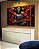 Trio de Quadros Estilizados Buda Cinza Pedra Flor de Lótus Laranja Vermelho Canvas Moldura - Imagem 5