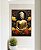 Quadro Vertical Buda Bronze Flores Amarelo Laranja Canvas Moldura - Imagem 3