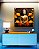 Quadro Quadrado Buda Bronze Flores Amarelo Laranja Canvas Moldura - Imagem 3
