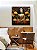 Quadro Quadrado Buda Bronze Flores Amarelo Laranja Canvas Moldura - Imagem 1