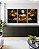 Trio de Quadros Vertical Buda Bronze Flores Amarelo Laranja Canvas Moldura - Imagem 4